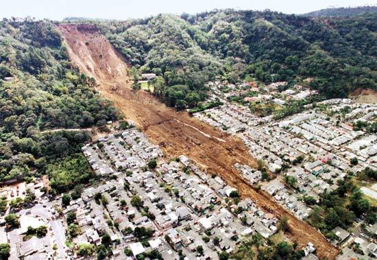 soil that falls down the side of a mountain, erodes