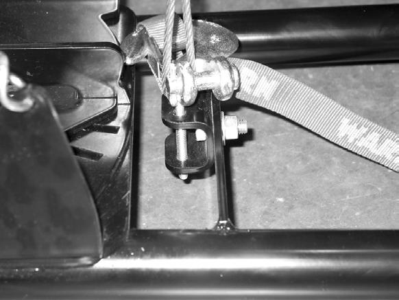 Attach the J-bolt bracket to the center hole in the plow cross member using a 3/8 dia x 1 long bolt as shown in figure 5.