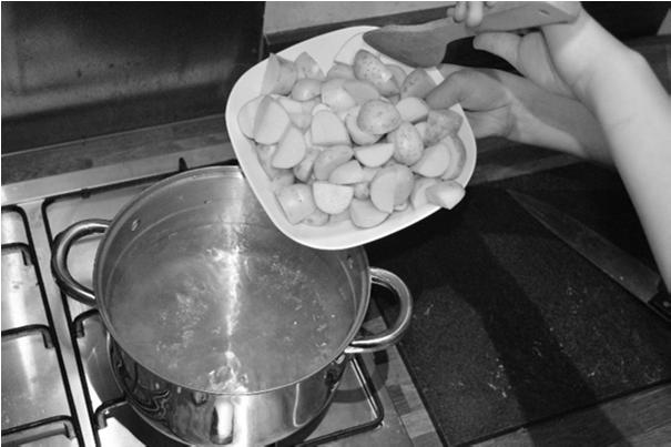 12 0 4 Figure 7 shows a student making potato soup. Figure 7 0 4. 1 The student places 0.5 kg of potato into a pan of water.