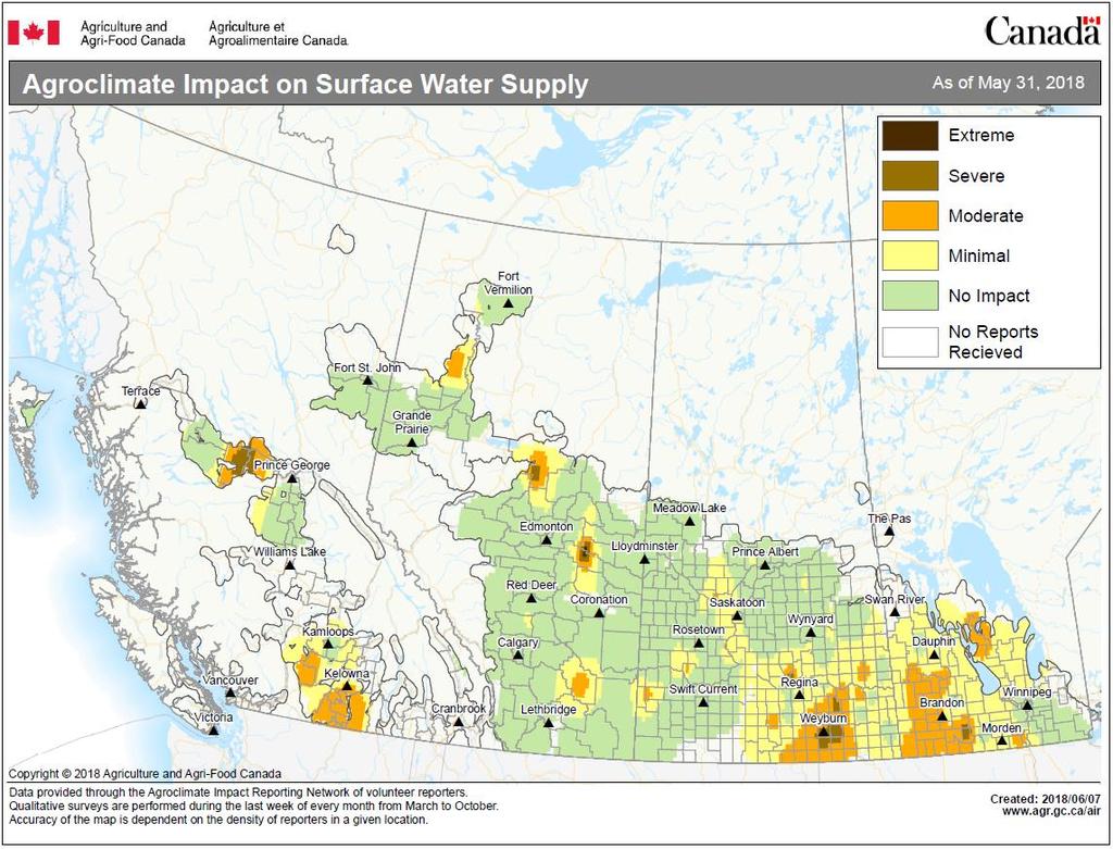 Figure 8: Water Supply Impact Map as of May 31, 2018