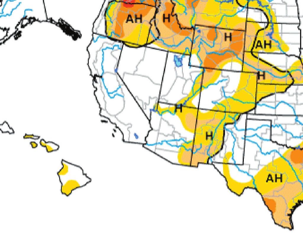 Western Colorado is normal, while eastern Colorado is abnormally dry (D0). These conditions are relatively unchanged since last month (see inset) and back to late July.