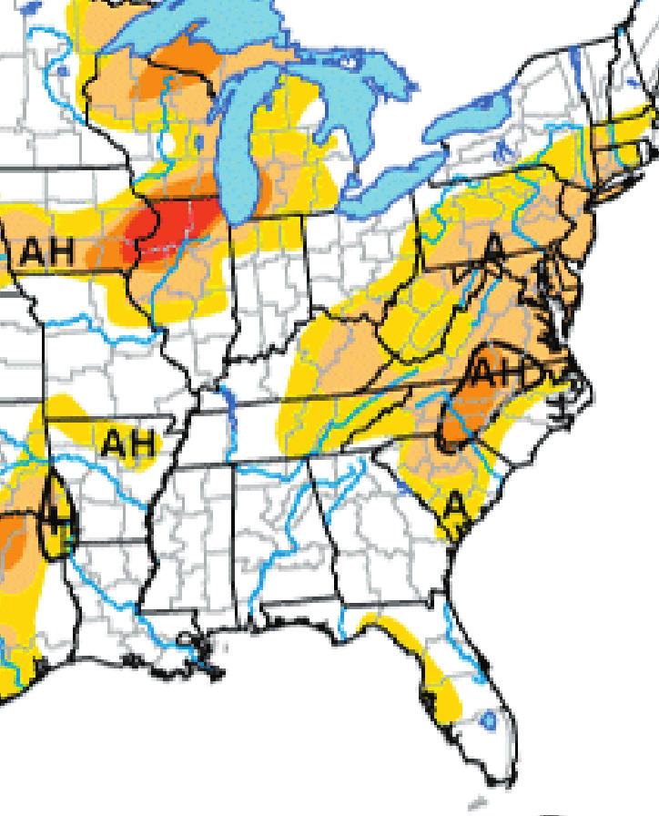 (D3) to exceptional drought (D4). The U.S. Drought Monitor (Figure 4) is released weekly (every Thursday) and represents data collected through the previous Tuesday.