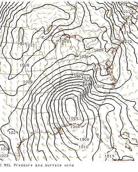 This creates a strong pressure gradient and strong winds.