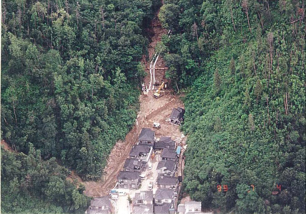 Pictures of landslide damage in