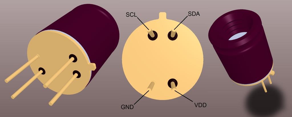 6. Pin Definitions and Descriptions Pin # Name Description 1 SDA I 2 C serial data (input/ output) 2 VDD Positive supply 3 GND Negative supply (Ground) 4 SCL I 2 C serial clock (input only) Table 3
