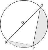 Question 1: Exercise 12.3 Find the area of the shaded region in the given figure, if PQ = 24 cm, PR = 7 cm and O is the centre of the circle. It can be observed that RQ is the diameter of the circle.