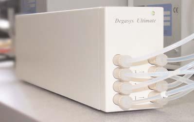 48 Mobile Phase Accessories HPLC ACCESSORIES Degasys Ultimate Degasser provides highly stable baselines Ultimate Degasser Off LC_096 Ultimate Degasser On Mobile Phase: water:methanol 50:50.0 ml/min.