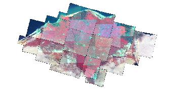 Figure 3: Satellite images covered the Nile delta, *Red color: mean high chlorophyll activities such as crops, * Light blue: Urban and Light grey: Bare soil G G G Initial grid 1x1,5 km sq in