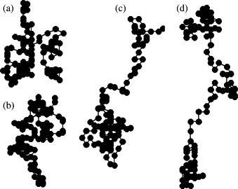 Chapter 1 Figure 1.14: Snapshot of the conformations assumed by a single polymer chain due to Brownian motion.