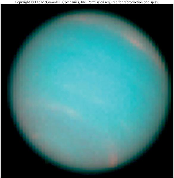 from Sun, but not Uranus Uranus is featureless Neptune had the