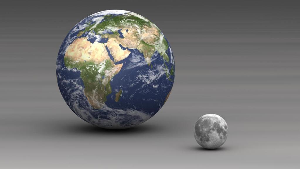 Our Moon However, the moon is small compared to Earth.
