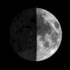Quarter Moon - A week after the new moon, when the Moon has completed about a quarter of its turn around the