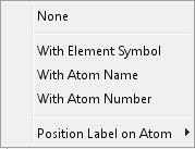Atom Labels Atoms may be labeled with the element symbol, atom name, or atom number (or