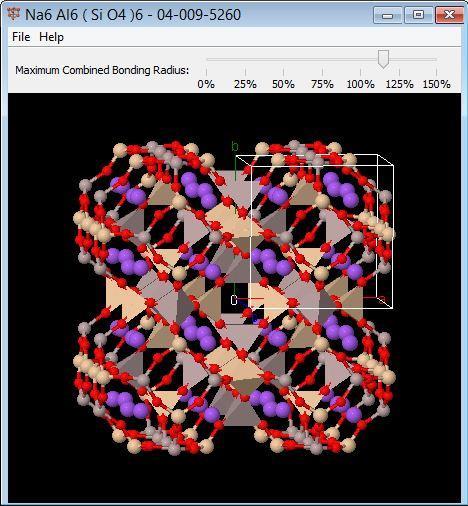 Symmetry By default, the 3D display module renders one unit cell of the structure. Using this menu, a block of 8 unit cells (2 x 2 x 2) can alternatively be shown.