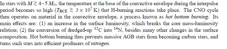 HOT BOTTOM BURNING The minimum mass for HBB decreases with decreasing