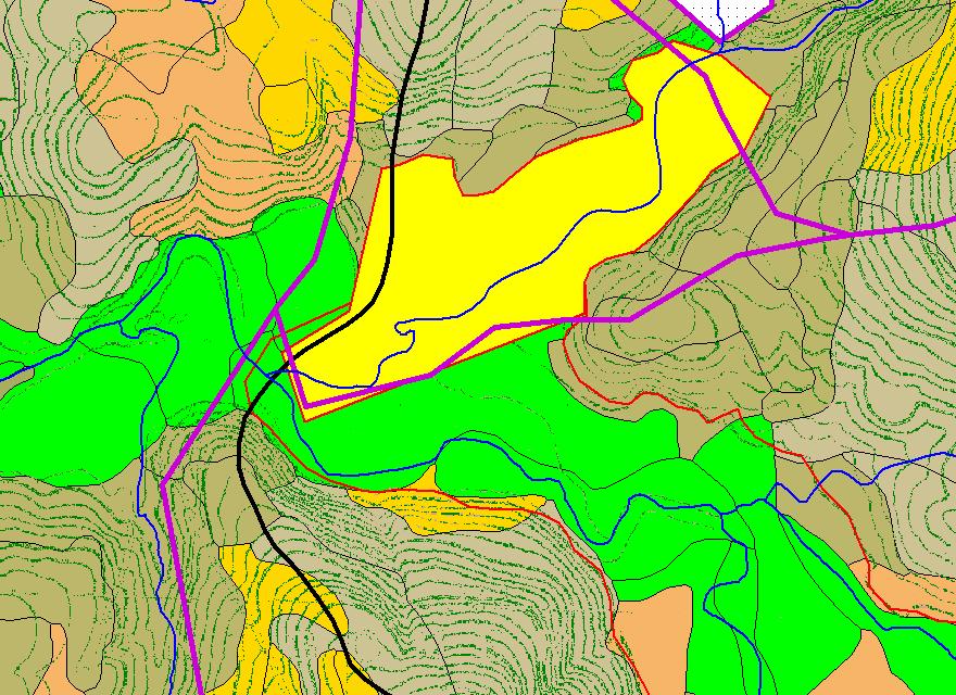 In Figure 3, the small tributary had a separate polygon drawn for the valley walls (highlighted in