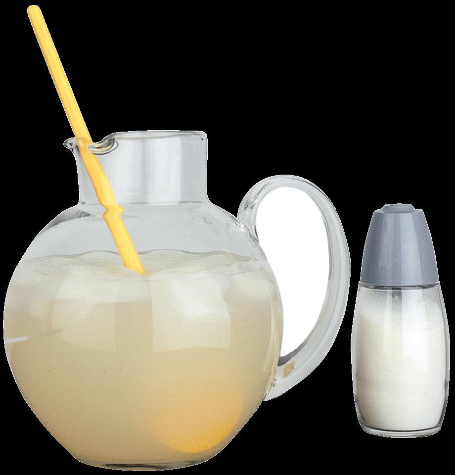Fresh lemonade is a solution of water, lemon juice, and
