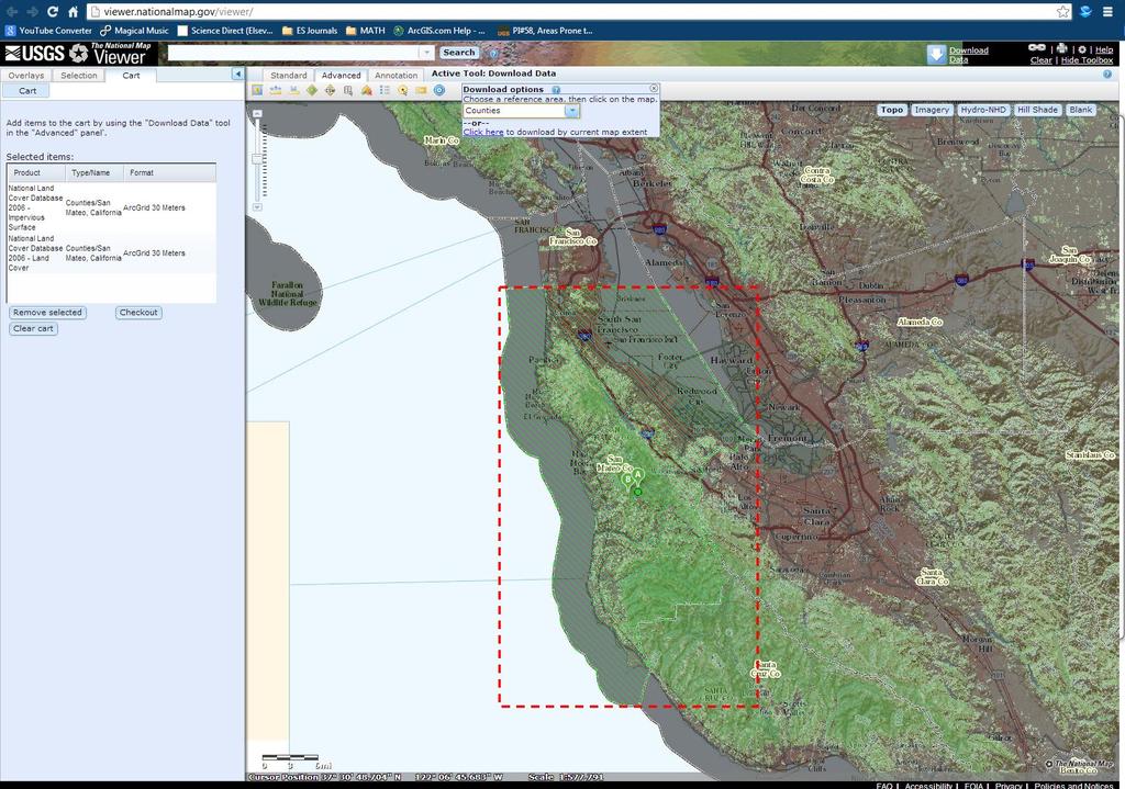Data Data Required Relevant to the San Mateo County: 1) Digital elevation model (DEM) 2) Land use/cover 3) Hydrographic data 4) Geological map 5) County boundaries Data acquisition The risk
