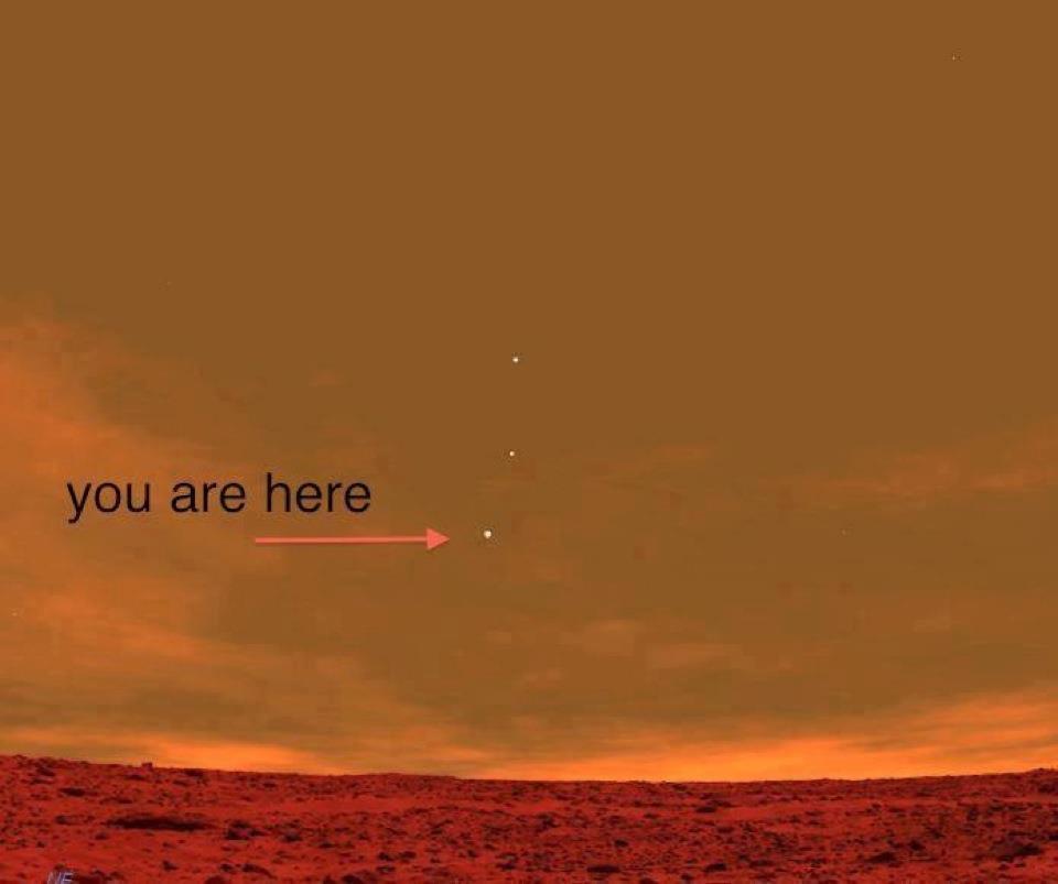 Earth from Mars Space