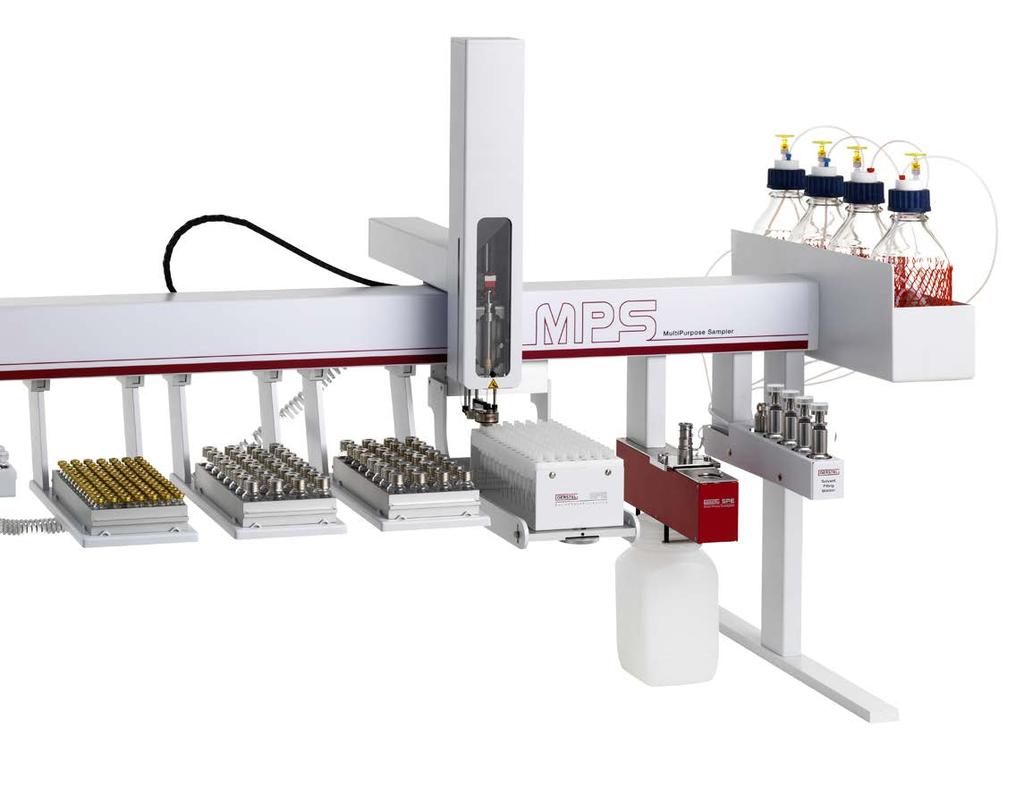 chromatography and LC/MS ionization. Up to 196 samples in standard autosampler vials can be concentrated in batches of up to six.