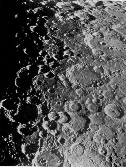 Lunar Highlands: Rugged, bright terrain caused