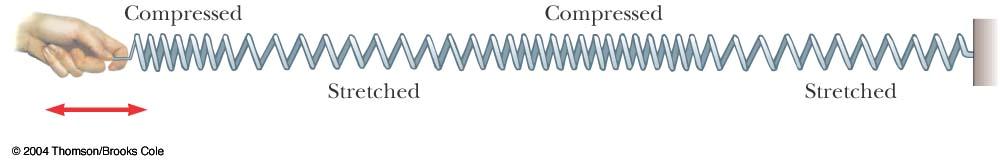 Longitudinal Wave A traveling wave or pulse that causes the elements of the disturbed medium to move parallel to