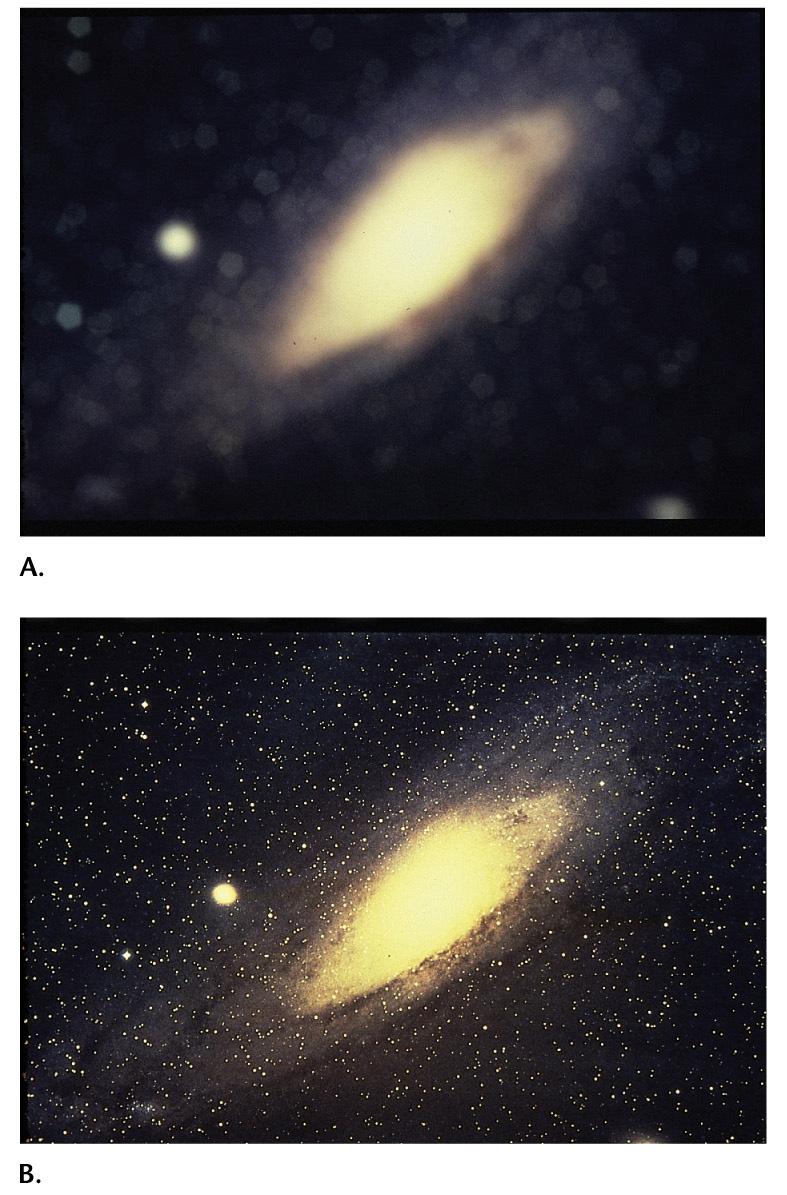Appearance of a galaxy in the constellation Andromeda