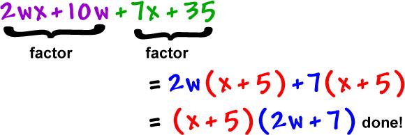 Factor: x + 5x 1 Factor: 3x + 7x + Original 1 st Term Expanded Term 1 Expanded Term Original Last Term Factor: x + 15x 8 Factor: 16x + 8x +10 Factoring by Grouping Factoring by