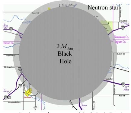 The event horizon of a 3M Sun black