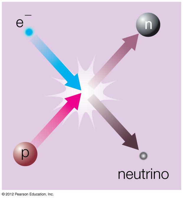 Supernova Explosion Core degeneracy pressure goes away because electrons combine with