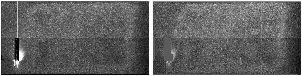 Figure 1. Comparison of the lab dark frame (left) and the derived dark frame (right). They show similar large scale patterns.