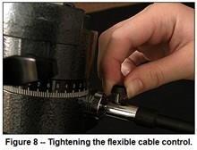 Step 9: Next, attach the other flexible cable (the right ascension flexible cable control) to the worm gear drive