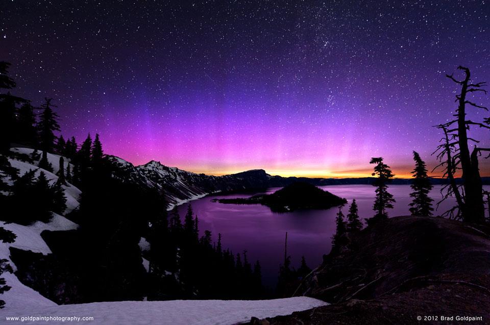 Auroras Created When Particles from the Sun Meet the Earth s Magnetic Field An unusual pink