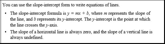 Linear Functions and Slope Intercept Form Write an equation for each line. 39. m = 4; contains (3, 2) 40.