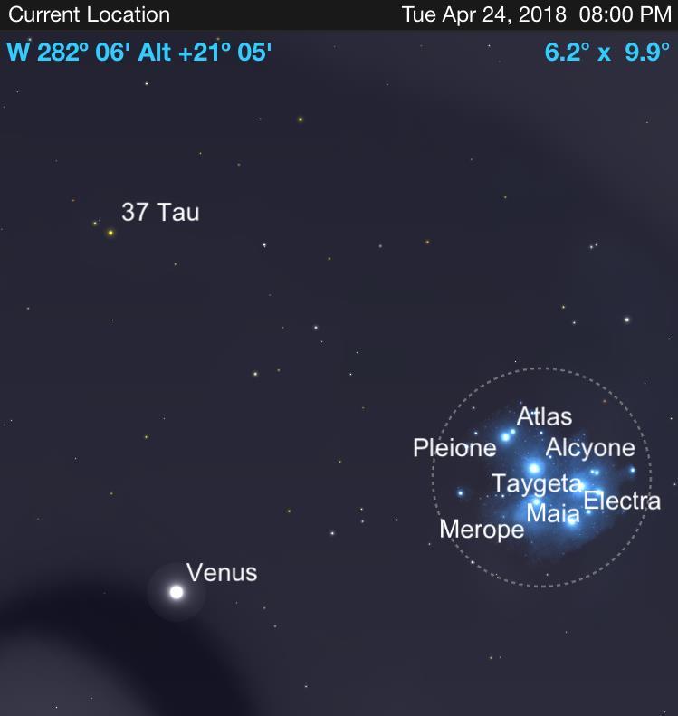 Apr 24, 2018 Venus/Pleiades Conjunction