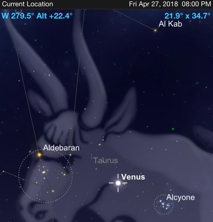 Apr 27, 2018 Venus between Pleiades and