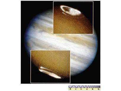 Auroras on Jupiter Jupiter s Spin This is a very short rotation period; the shortest in the solar system!