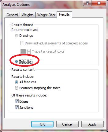 Switch the Results format to Selection.