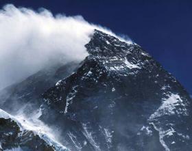 Mount Everest is the tallest mountain in the world, at over 29,000 ft. and is part of the Himalayas.