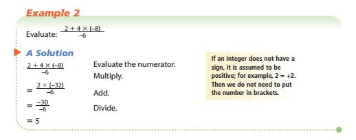 2.5 Order of Operations with Integers (pp. 90-95) Recall the order of operations with whole numbers and integers.