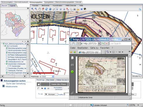 done at local level Implementation of GIS Built-up of local SDI Providing for OGC-conform services Using GeoWebServices