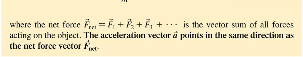 mass m: The direction of the acceleration is the same as the direction of the force: Slide 4-49