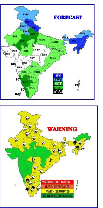 Tuesday 08 May 2018 08 May (Day 1): Thunderstorm accompanied with squall (wind speed reaching 50 70 kmph) and hail very likely at isolated places over Himachal Pradesh and Uttarakhand.