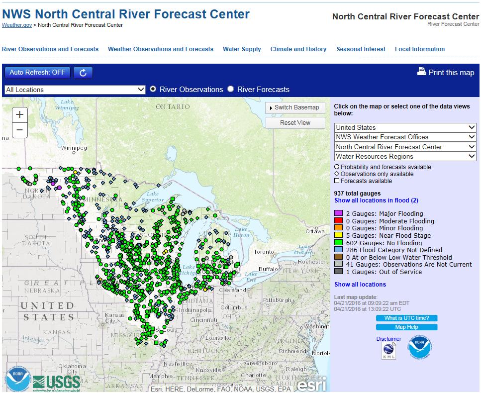 Mississippi River Basin Conditions April 21, 2016