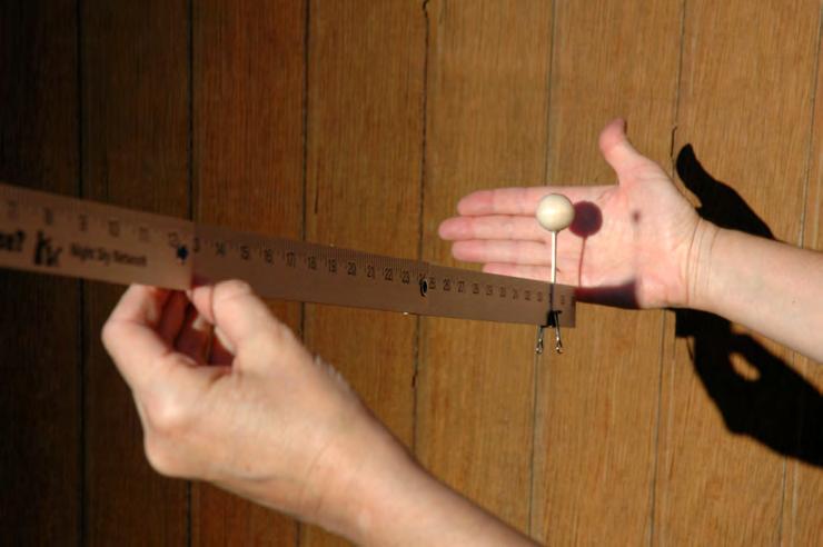 Leader s Role Lunar Eclipse Method 3 (scale model): Clip Earth at the 4-inch (10 cm) mark on the yardstick.