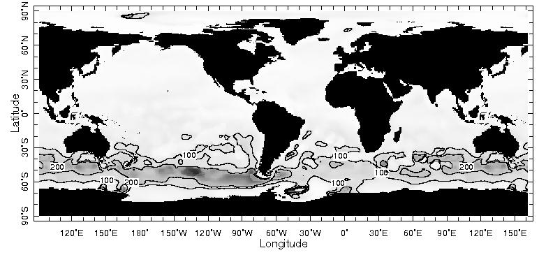 the thermocline (600m deep in mid-latitudes) to match the properties of the relatively homogeneous abyss.