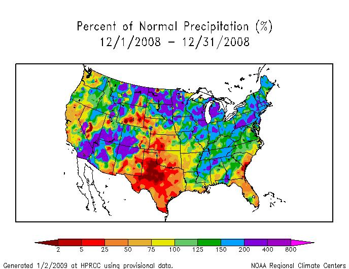 The dry area from Texas and eastern New Mexico to Kansas was selected as well as the moist region from Montana to Michigan and much of the interior Southwest.