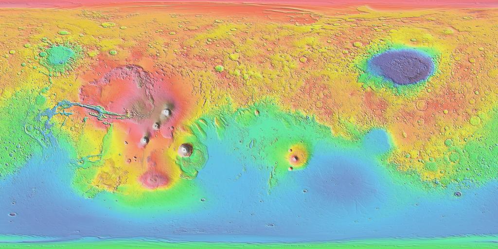 UT Regional 2018 4 Solar System B: Page 7 Team Number: Interpretive Task The image below is an elevation map of the Martian terrain. 28.