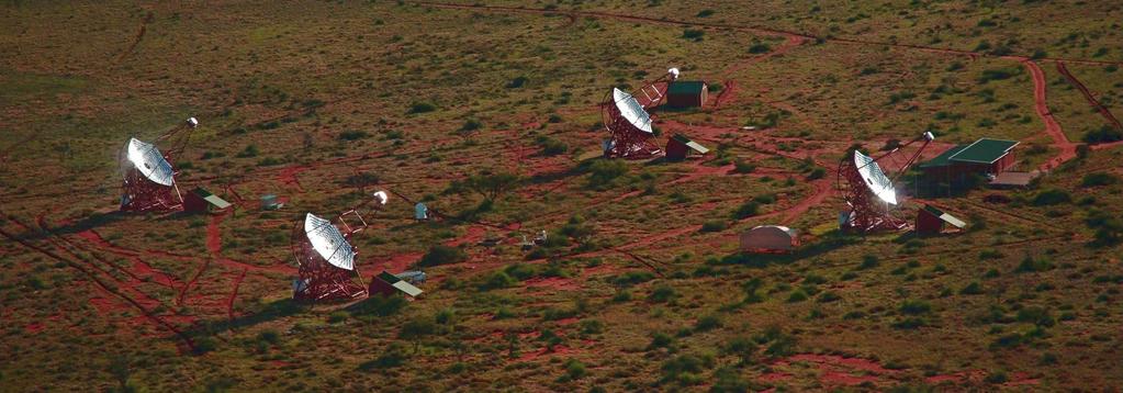 The High Energy Stereoscopic System Four Cherenkov telescopes in Namibia 13 m diameter mirrors (107 m2)