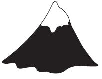 75. This is a hard drawing of a mountain. Which geometry shape could be used to estimate the total amount of Earth the mountain is made of. a) Cylinder b) Cone c) Sphere d) Pyramid 76.